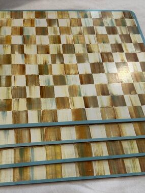 MacKenzie-Childs Parchment Check Cork-Back Placemats